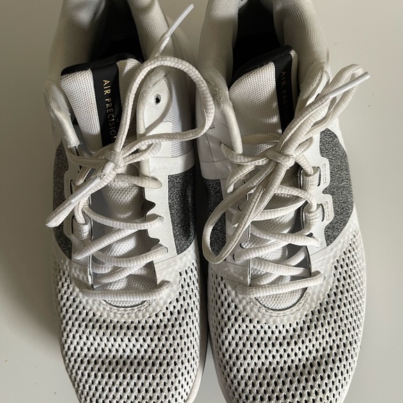 Nike Air Precision II DC1811-100 White/Gold Basketball Shoes Mens Size 8 - Picture 7 of 10